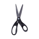 Universal® Stainless Steel Office Scissors, 8" Long, 3.75" Cut Length, Black Straight Handle (UNV92009) Each
