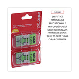 Universal® Deluxe Message Arrow Flags, "Sign and Date", Green, 100/Pack (UNV99008) Pack of 100