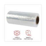 Universal® Handwrap Stretch Film, 12" x 1,500 ft Roll, 20 mic (80-Gauge), Clear, 4/Carton (UNV121580) Case of 4