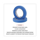 Universal® Premium Blue Masking Tape with UV Resistance, 3" Core, 18 mm x 54.8 m, Blue, 2/Pack (UNVPT14019) Pack of 2