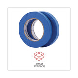 Universal® Premium Blue Masking Tape with UV Resistance, 3" Core, 18 mm x 54.8 m, Blue, 2/Pack (UNVPT14019) Pack of 2