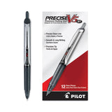 Pilot® Precise V5RT Roller Ball Pen, Retractable, Extra-Fine 0.5 mm, Black Ink, Black Barrel, Dozen (PIL26062) 1 Dozen
