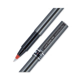 uniball™ Deluxe Stick Roller Ball Pen, Micro 0.5mm, Red Ink, Metallic Gray Barrel, Dozen (UBC60026) 1 Dozen