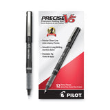 Pilot® Precise V5 Roller Ball Pen, Stick, Extra-Fine 0.5 mm, Black Ink, Black/Clear Barrel, Dozen (PIL35334) 1 Dozen