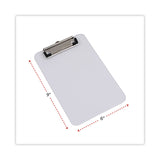 Universal® Plastic Clipboard with Low Profile Clip, 0.5" Clip Capacity, Holds 5 x 8 Sheets, Clear (UNV40312) Each
