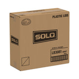 SOLO® Lift Back and Lock Tab Lids for Paper Cups, Fits 8 oz Cups, White, 100/Sleeve, 10 Sleeves/Carton (SCCLB3081) Case of 1000