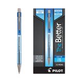 Pilot® Better Ballpoint Pen, Retractable, Fine 0.7 mm, Blue Ink, Translucent Blue Barrel, Dozen (PIL30001) 1 Dozen