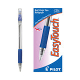 Pilot® EasyTouch Ballpoint Pen, Stick, Fine 0.7 mm, Blue Ink, Clear/Blue Barrel, Dozen (PIL32002) 1 Dozen