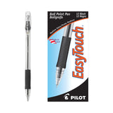 Pilot® EasyTouch Ballpoint Pen, Stick, Medium 1 mm, Black Ink, Clear/Black Barrel, Dozen (PIL32010) 1 Dozen
