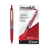 Pilot® Precise V5RT Roller Ball Pen, Retractable, Extra-Fine 0.5 mm, Red Ink, Red Barrel, Dozen (PIL26064) 1 Dozen