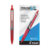 Pilot® Precise V7RT Roller Ball Pen, Retractable, Fine 0.7 mm, Red Ink, Red Barrel, Dozen (PIL26069) 1 Dozen