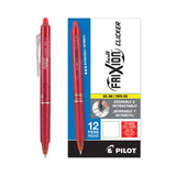 Pilot® FriXion Clicker Erasable Gel Pen, Retractable, Fine 0.7 mm, Red Ink, Red Barrel, Dozen (PIL31452) 1 Dozen