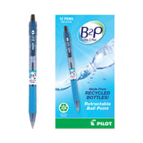 Pilot® B2P Bottle-2-Pen Recycled Ballpoint Pen, Retractable, Fine 0.7 mm, Black Ink, Translucent Blue Barrel, Dozen (PIL32600) 1 Dozen