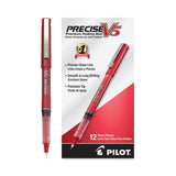 Pilot® Precise V5 Roller Ball Pen, Stick, Extra-Fine 0.5 mm, Red Ink, Red/Clear Barrel, Dozen (PIL35336) 1 Dozen