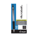 Pilot® Acroball Pro Advanced Ink Hybrid Gel Pen, Retractable, Medium 1 mm, Black Ink, Silver/Black Barrel, Dozen (PIL31910) 1 Dozen