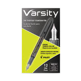 Pilot® Varsity Fountain Pen, Medium 1 mm, Black Ink, Clear/Black Barrel (PIL90010) Each
