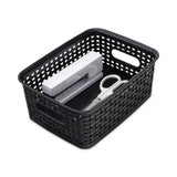 Advantus Plastic Weave Bin, Small, 10" x 7.5" x 4", Black (AVT36000) Each