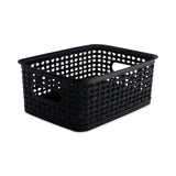 Advantus Plastic Weave Bin, Small, 10" x 7.5" x 4", Black (AVT36000) Each