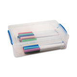 Advantus Super Stacker Large Pencil Box, Plastic, 9 x 5.5 x 2.62, Clear (AVT37539) Each
