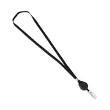 Advantus Lanyards with Retractable ID Reels, Metal Clip Fastener, 34" Long, Black, 12/Pack (AVT75549) Box of 12