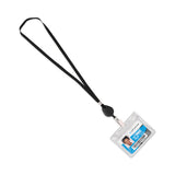 Advantus Lanyards with Retractable ID Reels, Metal Clip Fastener, 34" Long, Black, 12/Pack (AVT75549) Box of 12