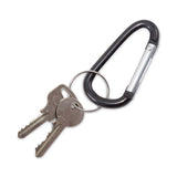Advantus Carabiner Key Chains, (10) 1" x 2" Black Carabiners, (10) 1" dia Silver Key Rings, Aluminum (AVT75555) Pack of 10