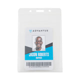 Advantus PVC-Free Badge Holders, Vertical, Clear 3.5" x 5.13" Holder, 3.13" x 4.13" Insert, 50/Pack (AVT75604) Pack of 50