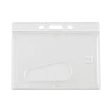 Advantus Frosted One-Card Rigid Badge Holders, Horizontal, Frosted 3.68" x 2.75" Holder, 3.38" x 2.13" Insert, 25/Box (AVT76075) Pack of 25