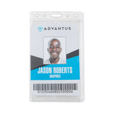 Advantus Frosted Two-Card Rigid Badge Holders, Vertical, Frosted 2.5" x 4.13" Holder, 2.13" x 3.38" Insert, 25/Box (AVT76076) Pack of 25