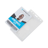 Advantus Frosted Two-Card Rigid Badge Holders, Vertical, Frosted 2.5" x 4.13" Holder, 2.13" x 3.38" Insert, 25/Box (AVT76076) Pack of 25