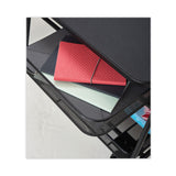 Safco® Onyx Under Desk Machine Stand, Metal, 1 Shelf, 1 Drawer, 1 Bin, 100 lb Capacity, 21" x 16" x 17.5", Black (SAF5208BL) Each