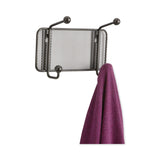 Safco® Onyx Mesh Wall Racks, 2-Hook, 8.5w x 3d x 5.5h, Black (SAF6401BL) Each