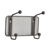 Safco® Onyx Mesh Wall Racks, 2-Hook, 8.5w x 3d x 5.5h, Black (SAF6401BL) Each