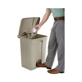 Safco® Large Capacity Plastic Step-On Receptacle, 17 gal, Plastic, Tan (SAF9922TN) Each