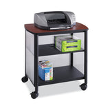 Safco® Impromptu Deskside Machine Stand, Metal, 3 Shelves, 100 lb Capacity, 26.25" x 21" x 26.5", Cherry/White/Black (SAF1857BL) Each