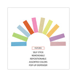 Universal® Self-Stick Page Tabs, 0.5" x 2", Assorted Colors, 500/Pack (UNV99026) Pack of 500