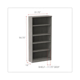 Alera® Alera Valencia Series Bookcase, Five-Shelf, 31.75w x 14d x 64.75h, Gray (ALEVA636632GY) Each