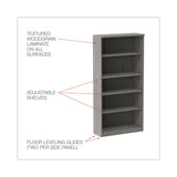 Alera® Alera Valencia Series Bookcase, Five-Shelf, 31.75w x 14d x 64.75h, Gray (ALEVA636632GY) Each