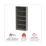 Alera® Alera Valencia Series Bookcase, Five-Shelf, 31.75w x 14d x 64.75h, Gray (ALEVA636632GY) Each