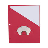 Universal® Slash-Cut Pockets for Three-Ring Binders, Jacket, Letter, 11 Pt., 8.5 x 11, Red, 10/Pack (UNV61683) Pack of 10