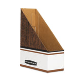 Bankers Box® Corrugated Cardboard Magazine File, 4 x 9 x 11.5, Wood Grain, 12/Carton (FEL07223) Carton of 12