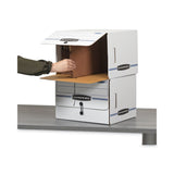 Bankers Box® SIDE-TAB Storage Boxes, Letter Files, White/Blue, 12/Carton (FEL00061) Carton of 12