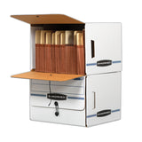 Bankers Box® SIDE-TAB Storage Boxes, Letter Files, White/Blue, 12/Carton (FEL00061) Carton of 12