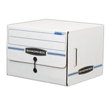 Bankers Box® SIDE-TAB Storage Boxes, Letter Files, White/Blue, 12/Carton (FEL00061) Carton of 12