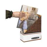Bankers Box® Corrugated Cardboard Magazine File, 4 x 9 x 11.5, Wood Grain, 12/Carton (FEL07223) Carton of 12