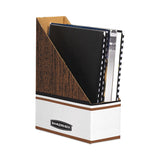Bankers Box® Corrugated Cardboard Magazine File, 4 x 11 x 12.25, Wood Grain, 12/Carton (FEL07224) Carton of 12