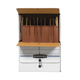 Bankers Box® SIDE-TAB Storage Boxes, Letter Files, White/Blue, 12/Carton (FEL00061) Carton of 12