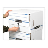 Bankers Box® SIDE-TAB Storage Boxes, Letter Files, White/Blue, 12/Carton (FEL00061) Carton of 12