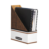 Bankers Box® Corrugated Cardboard Magazine File, 4 x 9 x 11.5, Wood Grain, 12/Carton (FEL07223) Carton of 12