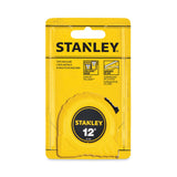 Stanley Bostitch® Power Return Tape Measure w/Belt Clip, 0. 12ft, Yellow (BOS30485) Each